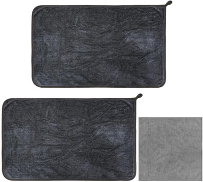 Dailygoods- Autohanddoek 2 Stuks - Microvezeldoek 40 x 60 cm - Donkergrijs - Multifunctioneel - Sterke Wateropname - Reinigingseffect