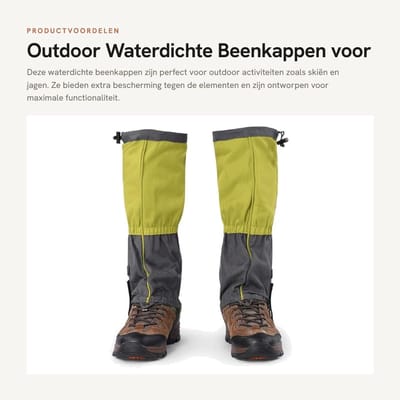 Dailygoods- Beenkappen Waterdicht - Outdoor Beenkappen - Verstelbaar Koord - Cover voor Wandelen - Skiën - Jagen - Beenbeschermers