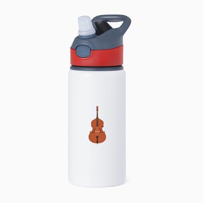 Hacebo® - Violen waterfles met rietje rood - Viool - Violisten - Muzikant - snaarinstrument - cello - water fles - 650ML