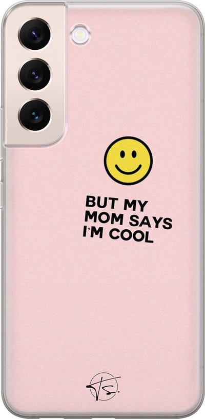 Hoesje geschikt voor Samsung Galaxy S22+ - I'm cool quote - Soft Case - TPU - Tekst - Roze - Mooie Telefoonhoesjes