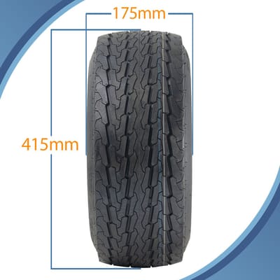 16.5x6.50-8 Aanhangwagenbanden met velg, 4 inch wielbasis, straatlegaal, 355 kg (set van 3)
