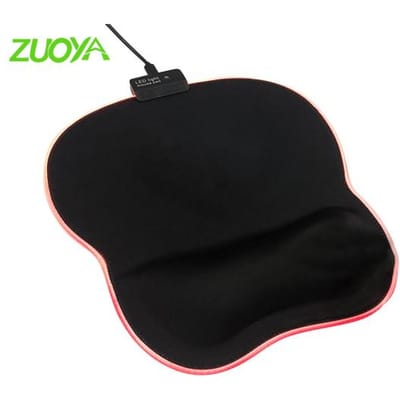 ZUOYA Muismat Lichtgevend Antislip Langzaam Rebound Comfortabele Touch Slijtvaste Polsondersteuning LED RGB Licht Computer Muismat Toetsenbordhoes B