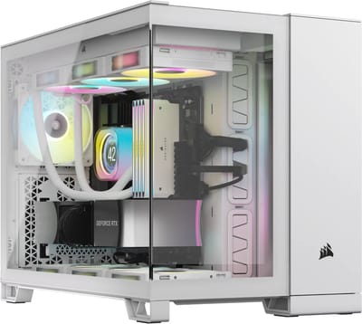 PC-Behuizing - Case - CORSAIR 2500X Wit - Minitowermodel - Mini-ITX, Micro-ATX - Geen voeding - USB/Audio - Tempered Glass - Wit