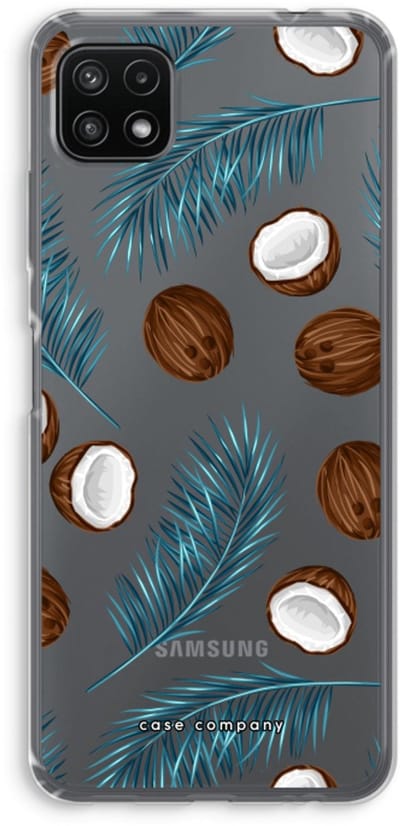 Case Company® - Hoesje geschikt voor Samsung Galaxy A22 5G hoesje - Kokosnoot - Soft Cover Telefoonhoesje - Bescherming aan alle Kanten en Schermrand