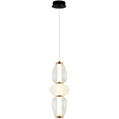 Viokef LED hanglamp Shiny, Ø 16 cm, helder/wit, glas