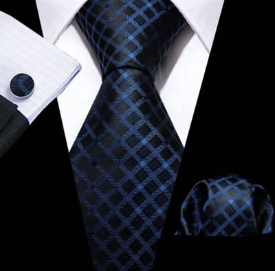 3-Delige stropdasset- Zijde- Blauw - Charme Bijoux