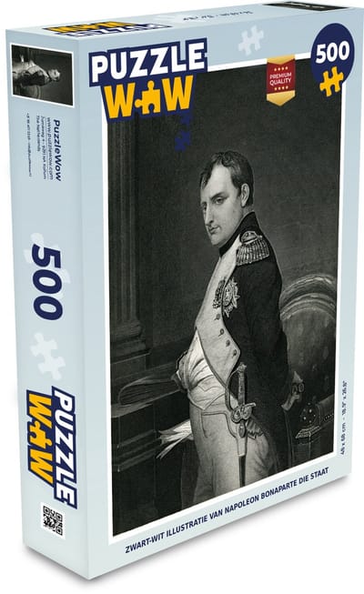 Puzzel Zwart-wit illustratie van Napoleon Bonaparte die staat - Legpuzzel - Puzzel 500 stukjes