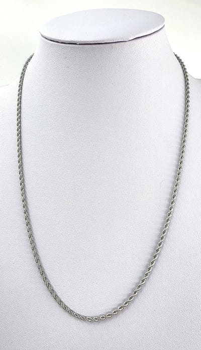 Lili 41 - Halsketting - Stalen - gevlochten - Gedraaide - zilverkleur - L 55 cm - Br 2.5mm - De perfecte ketting om te layeren met andere (hanger)kettingen, als basis voor jouw look!