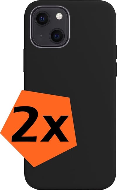 Hoes - 2 Stuks - Geschikt voor Apple iPhone 13 Mini - Sterk & Shockproof - Case Siliconen - Back Cover - Telefoon Hoes - Zwart