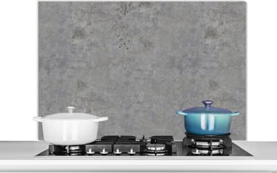 Spatscherm keuken 100x65 cm - Kookplaat achterwand Beton - Industrieel - Patronen - Muurbeschermer - Spatwand fornuis - Hoogwaardig aluminium