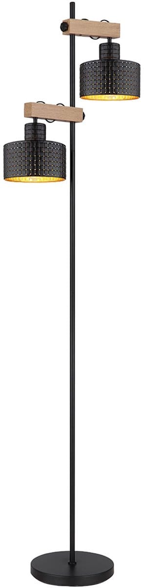 Globo - vloerlamp - Rielly - zwart - metaal - E27 - 15651S