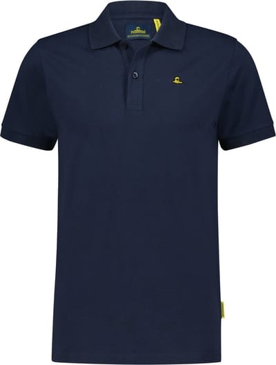 NOMAD® Polo Piqué Heren | Donkerblauw | S | Comfortabel | Polo Shirt Rib kraag en manchetten | Klassieke sluiting met 2 knopen