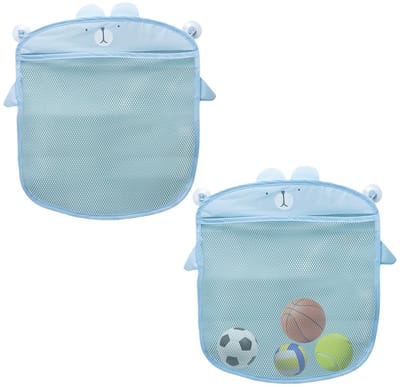 Dailygoods- Opbergzak - 2 Stuks - Badkameropberger - Opbergnet - Kleding/To toys - Antislip Zuignap - 35 x 39 cm