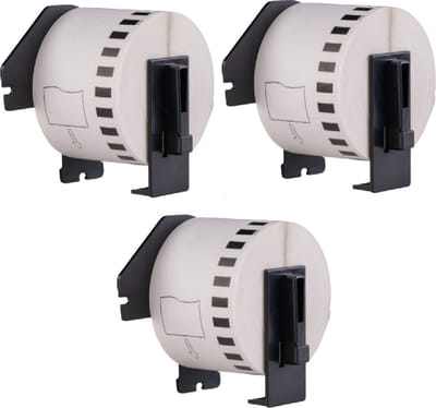 Label Tape Geschikt voor Brother DK-22223 | 50 mm x 30,48 m | Zwart op Wit - 3 stuks - Geschikt voor: QL-500 QL-550 QL-560 QL-570 QL-580N QL-650TD QL-1050N QL-1060N QL-700 QL-710W QL-720NW QL-800 QL-810W QL-820NW TD-2130N QL-600 QL-1100 QL-1110