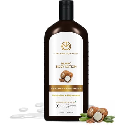 The Man Company Blanc Bodylotion voor Mannen | Hydrateert | Verjongt | 24 Uur Langdurige Hydratatie | Langdurige Geur | Gifvrij | Geschikt Voor Al black