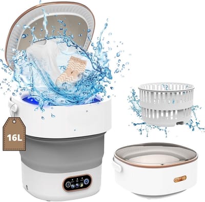 Mini Wasmachine - 16L - 2.3kg - 2-in-1 - Centrifuge - Energiezuinig - Voor Camping & Reizen - Lichtgewicht & Praktisch - Duurzaam & Handzaam - Compact & Stijlvol - Efficiënt & Snel - Makkelijk te Reinigen