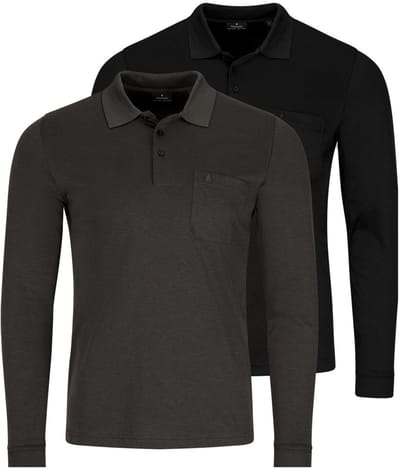 RAGMAN Heren poloshirt 2 pack Basic