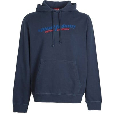 Diesel Heren Industry Denim Divisie Hoodies (Marineblauw)