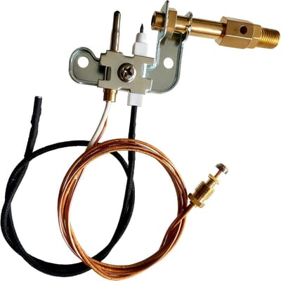 Reparatieset Verwarmingsonderdeel - Pilot ODS Kit - Gasverwarming Onderhoud - Dubbel Draads Thermokoppel - 32 Inch - Zilver Bruin