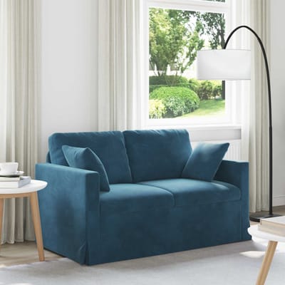 vidaXL - Bank - Blauw - 138 - x - 78 - x - 80 - cm - Fluweel