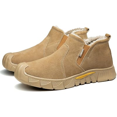 Chaussures de travail soudées avec couverture Chaussures de protection tendance anti-écrasement et anti-perforation pour hommes 46 beige