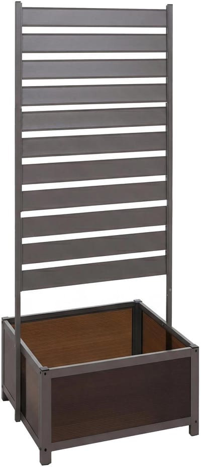 Aluminium plantenbak met klimrek MCW-P97, bloembak/plantenbak met klimrek, 110x60x75 cm ~ grijs