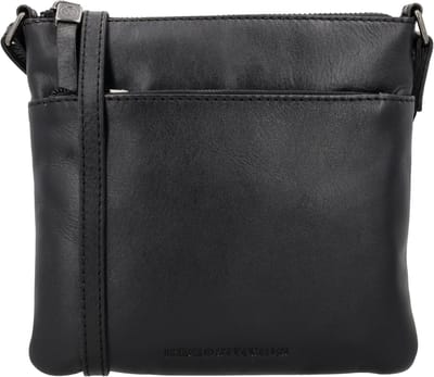 Hide & Stitches Porto Schoudertas - Crossbody - Leer - Ritsvakken - Leren Dames Tas - Zwart