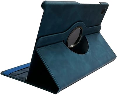 CaseBoutique Bookcase hoesje geschikt voor Samsung Galaxy Tab S10 FE+ - Donkerblauw - Kunstleer - Draaibare Standaard in Landscape en Portrait