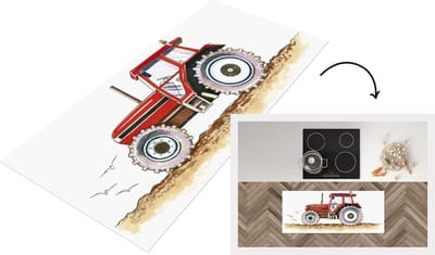 Keukenloper - Loper keuken - Trekker - Vogel - Rood - 120x50 cm - Keukenloper vinyl