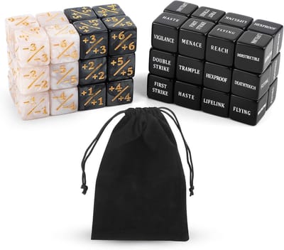 SnelShoppen - 48 Stuks Counter Dice Set - Acryl Dobbelstenen met Velvet Pouch - Ideaal voor MTG, TCG, Spellen en Feestaccessoires