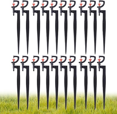 Irrigatie Emitters - Druppelsprinklers Tuin - Planten Water Geven - 360 Graden Rotatie - 20 Stuks - Zwart