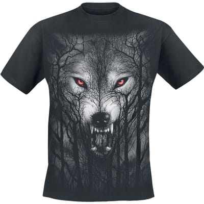 Spiral - Gothic T-shirt - Forest Wolf - M tot 4XL - voor Mannen - zwart