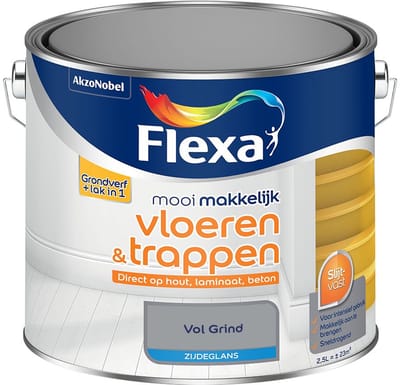 Flexa - Mooi Makkelijk Vloeren & Trappen Zijdeglans - Vol Grind - Mengverf - 2,5 L