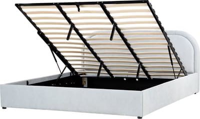 QUILLIEN - Bed opbergruimte - Lichtblauw - 180 x 200 cm - Polyester