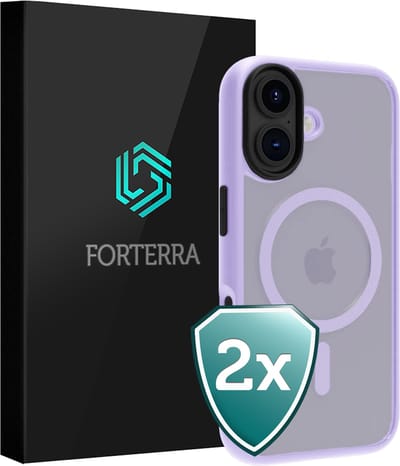 Hoesje 2 Stuks - Geschikt voor Apple iPhone 17 - Magsafe Compatible - Sterk & Shockproof - Shock Proof Case - Back Cover - Telefoon Hoes - Lila