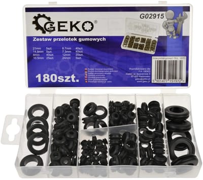 GEKO Rubberen doorvoertules set - 180 stuks - Diverse maten - Bescherming kabels