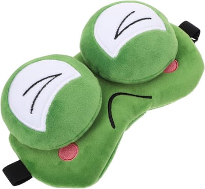 Slaapmasker Pluche Kikker - Oogmasker Blinddoek - Ontspannen Slapen - Schattig Ontwerp - 18 x 9 cm - Groen