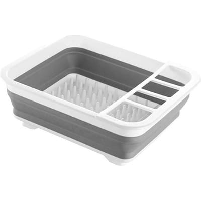 Inklapbaar Afdruiprek Multifunctioneel Opvouwbare Afdruiper Organizer voor Keuken RV Kampeerders gray