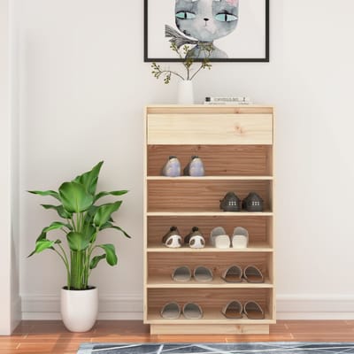 vidaXL - Schoenenkast - 60x34x105 - cm - massief - grenenhout