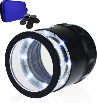 Loep 10x Vergroting met 8 LED Lichten - Vergrootglas voor Juweliers en Zichtproblemen - 25mm Gezichtsveld