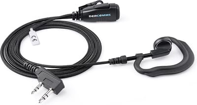 DerComms® Oorhanger headset voor Kenwood TK3201, TK3501, TK3401, TK3701, NX1200, NX1300 met nylon mantel
