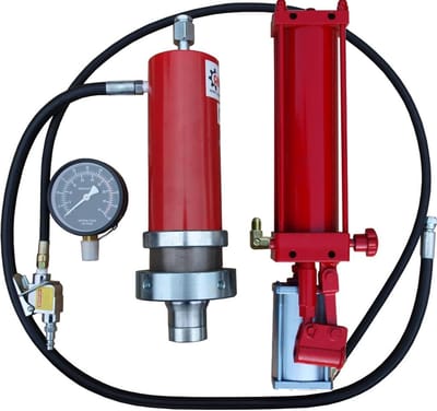 Werkplaatspers Set - Hydraulische Pomp - Zware Persklussen - 30 Ton Capaciteit - 93mm Cilinder - Rood