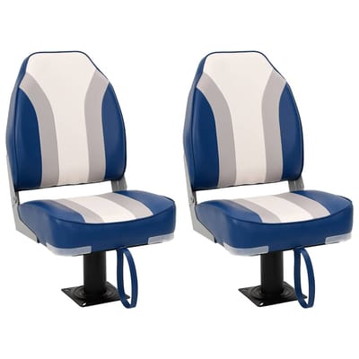 vidaXL - Bootstoelen - 2 - st - met - poot - 360° - draaibaar