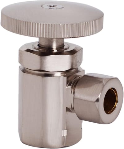 Afsluitkraan Hoekstop 1/2" IPS naar 3/8" Compressie Satijn Nikkel