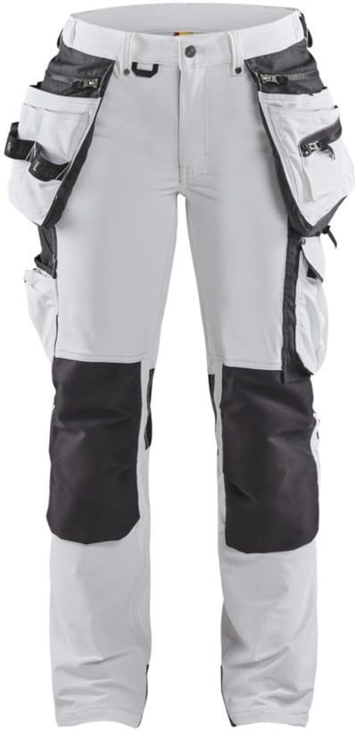 Blaklader Dames schildersbroek 4-weg stretch 7179-1645 - Wit/Donkergrijs - C34