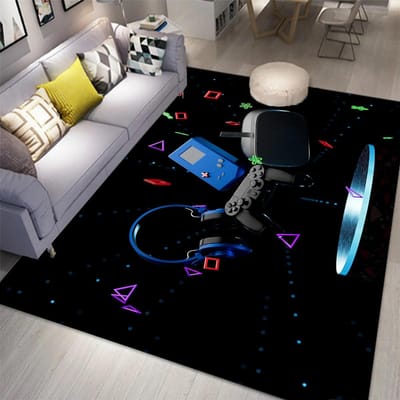 Gaming Vloerkleed voor Kinderen Jongens Slaapkamer Speelkamer Woonkamer Decoratie Controller Gamepad Tapijt Gamer Vloermat Zacht Cool Game Deurmat 100x150cm