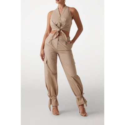 GUESS Marciano By  Pat Cargo Pant Natural Almond Maat: 38/L30 | Cargobroeken Outlet | Dames | Beige