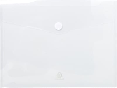Exacompta 10x Pak van 5 Envelop tassen - PP met klittenband sluiting - A4 - Kleurloos - 56421E