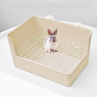 Hoektoilet Huisdieren - Kleine Dierentoilet - Zindelijkheid Training - Hoge Rand Voorkomt Sputters - 30x20x17 cm - Wit