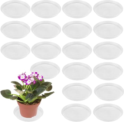 Dailygoods- Plantenschotels 20 Stuks - 25 cm - Plastic Druppelbakken - Voor Binnenplanten - Stevig en Duurzaam - Transparante Kleur